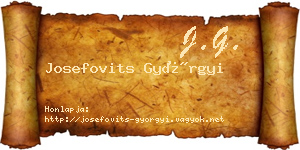 Josefovits Györgyi névjegykártya